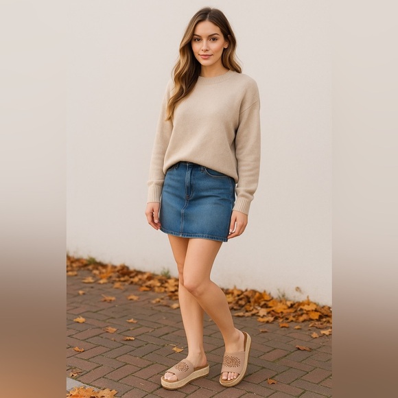 Bella Vita Beverly Taupe Leather Platform Sandals 9M Slip-On Espadrille Wedge - Picture 3 of 12